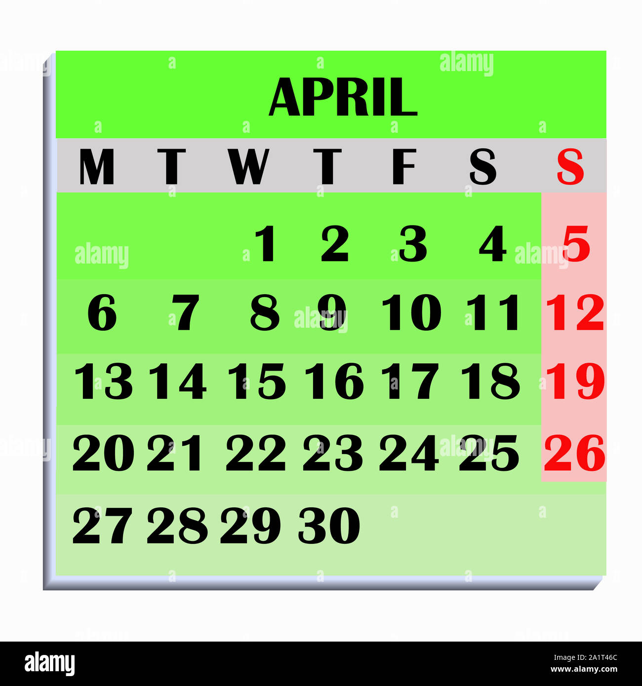 Calendar design month april 2020. Year 2020 calendar. Simple design for ...