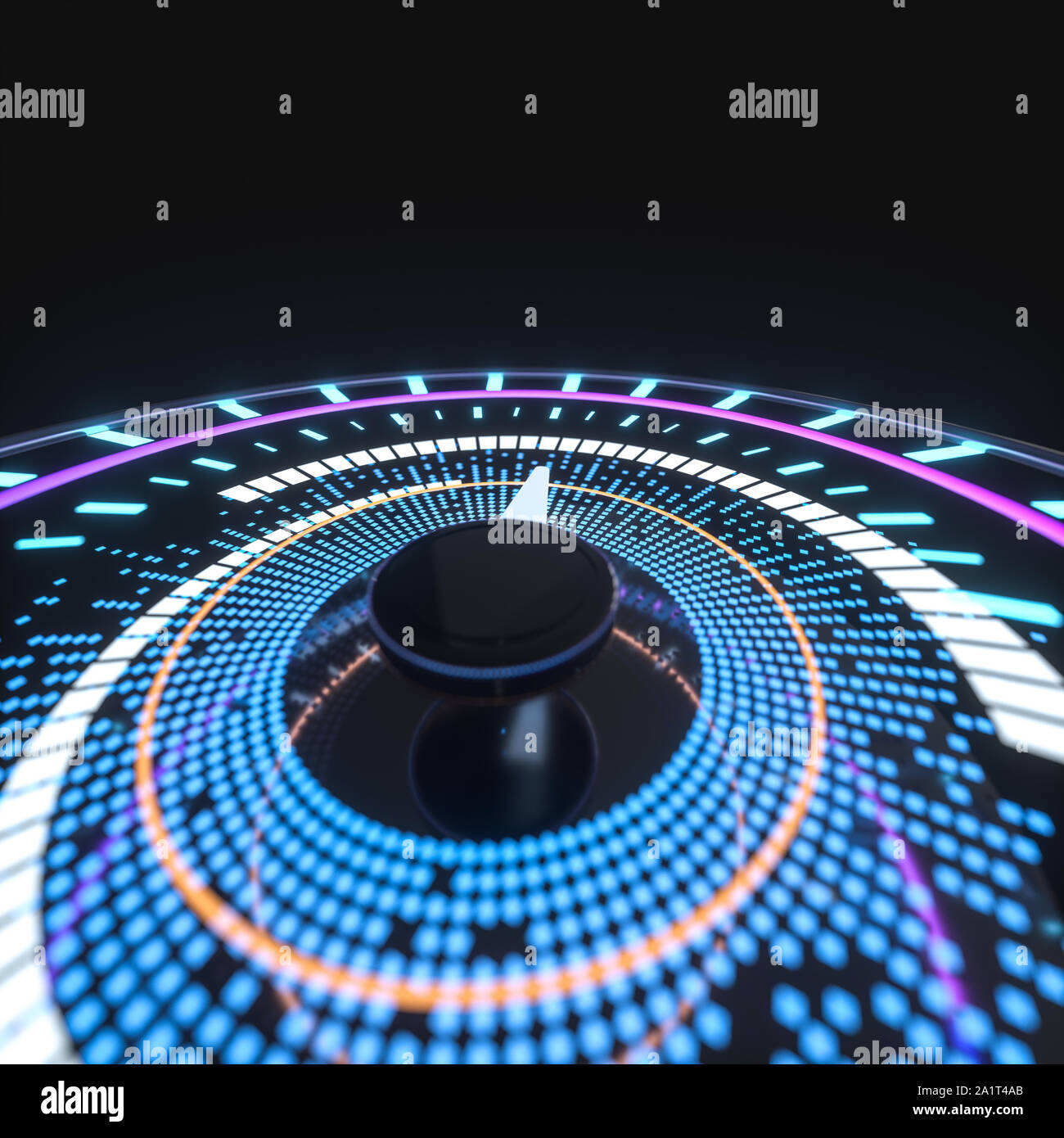 Digital drawing of dashboard with glowing lines, 3d rendering. Computer ...