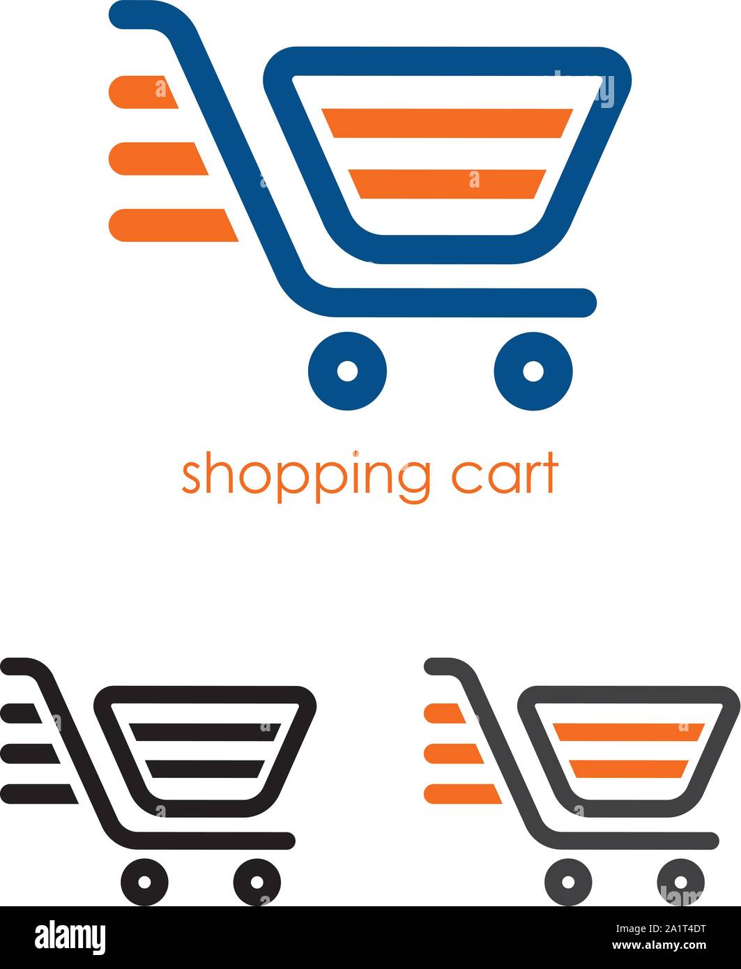 Shopping logo template. Template logo for the shopping center. Abstract colorful shopping cart icon and smile. App Shopping Logo. Stock Vector