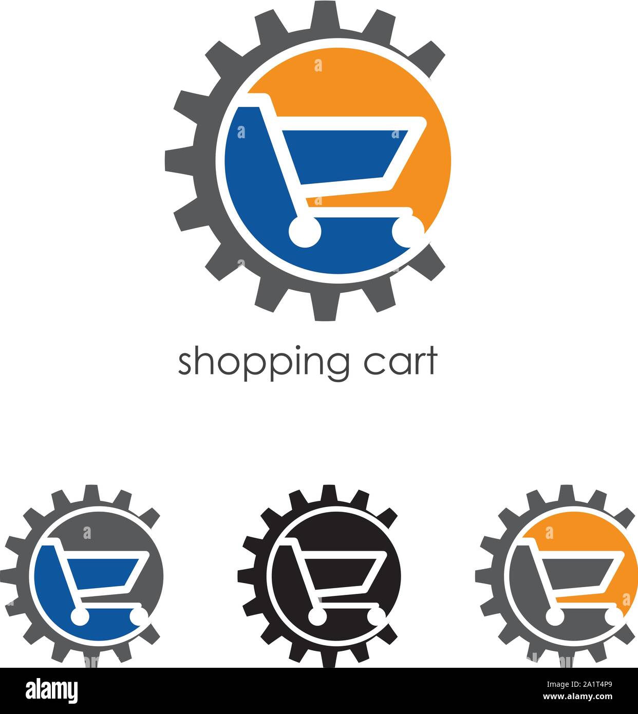 Shopping logo template. Template logo for the shopping center. Abstract colorful shopping cart icon and smile. App Shopping Logo. Stock Vector