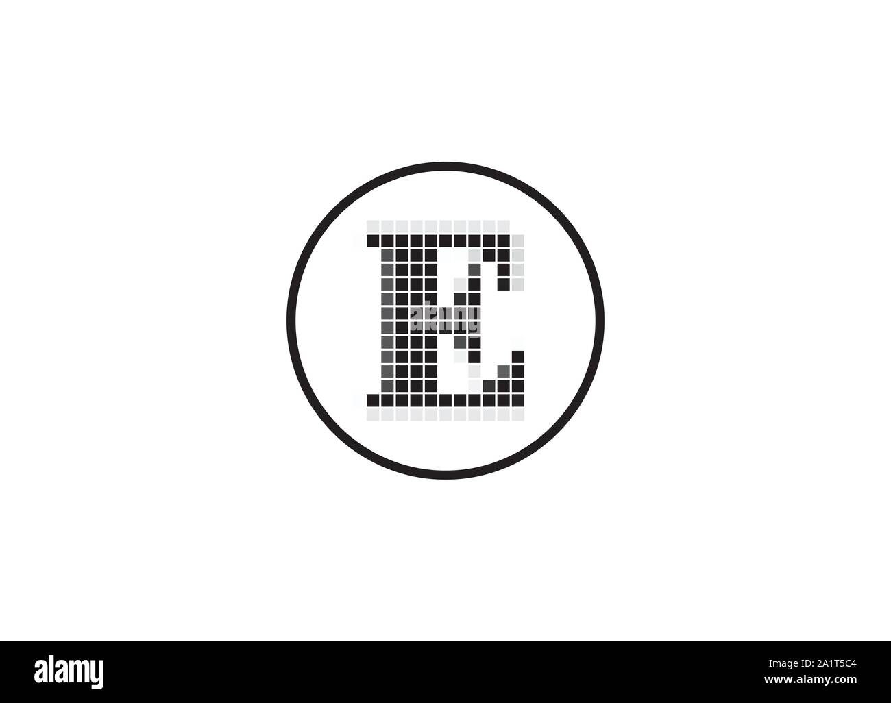 Letter Pixel Motion Logo Design,  Pixel  Letter Vector Logo Design, Pixel Logo Design Element, Abstract Modern Pixel Initial logo design Stock Vector
