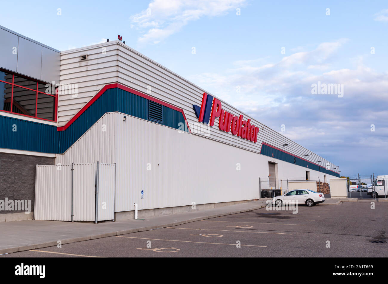 A Purolater building in an industrial area of the city. Purolater is a