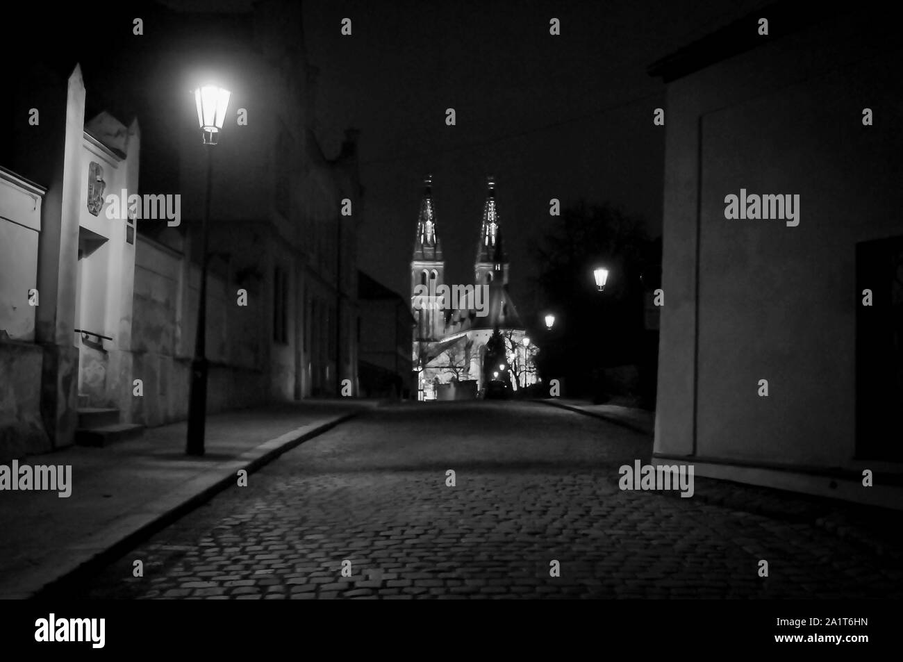 St. Vitus Cathedral in Prague by night Stock Photo