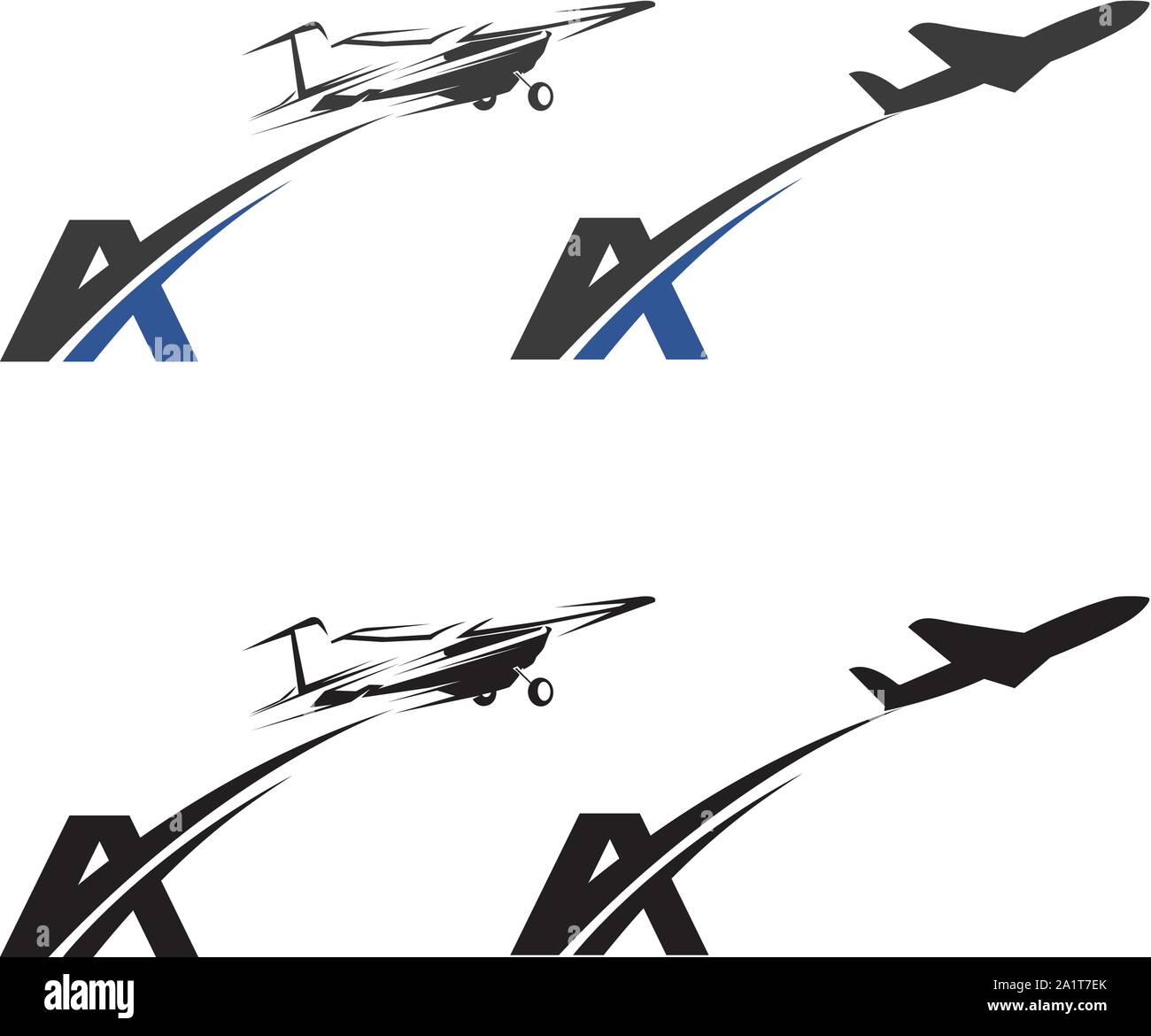 A Letter sign, symbol, monogram. Aviation Logo Design. Aircraft logo, Jet logo Stock Vector