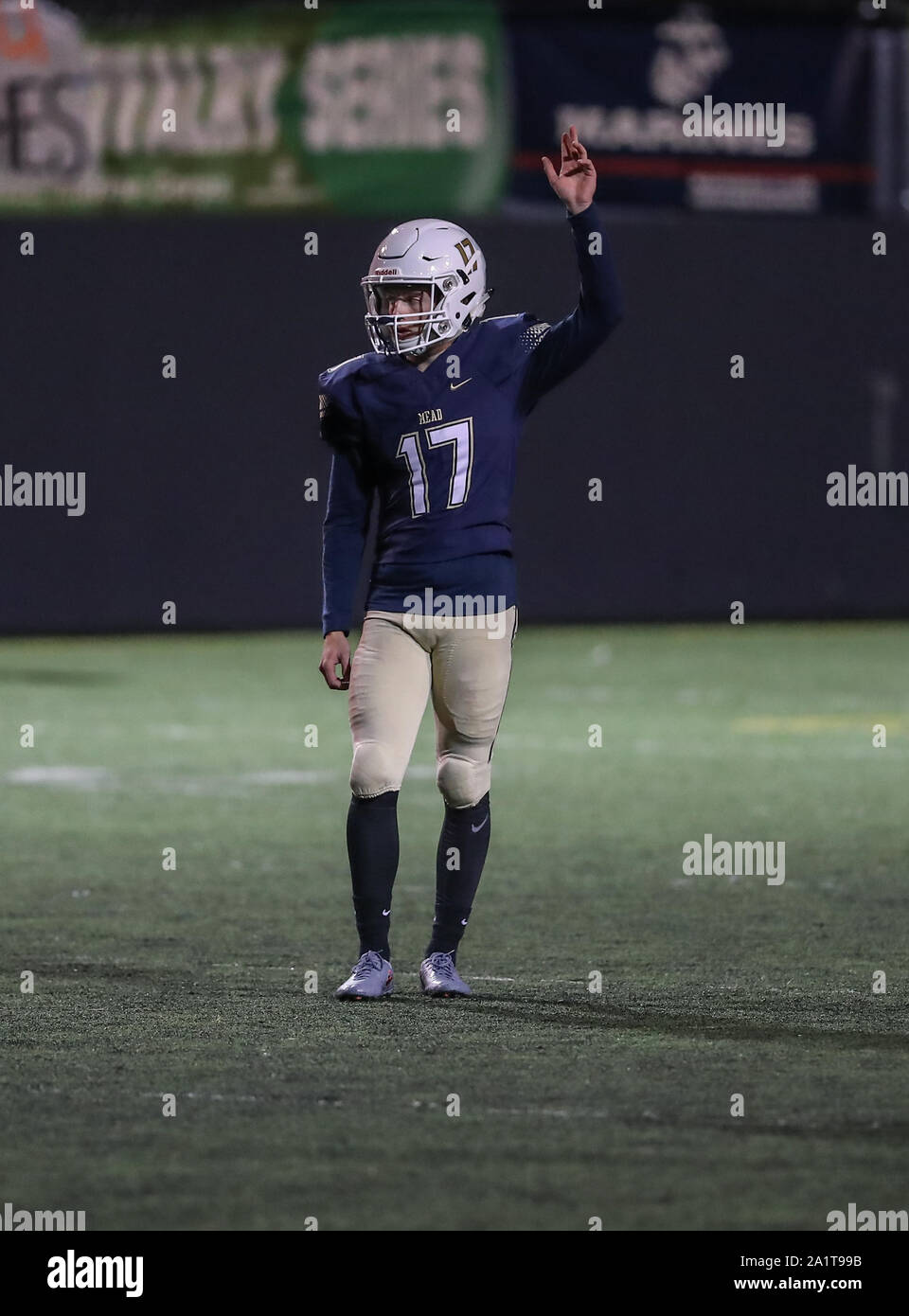 Football game action with Mead vs. Mt. Spokane High School in Spokane