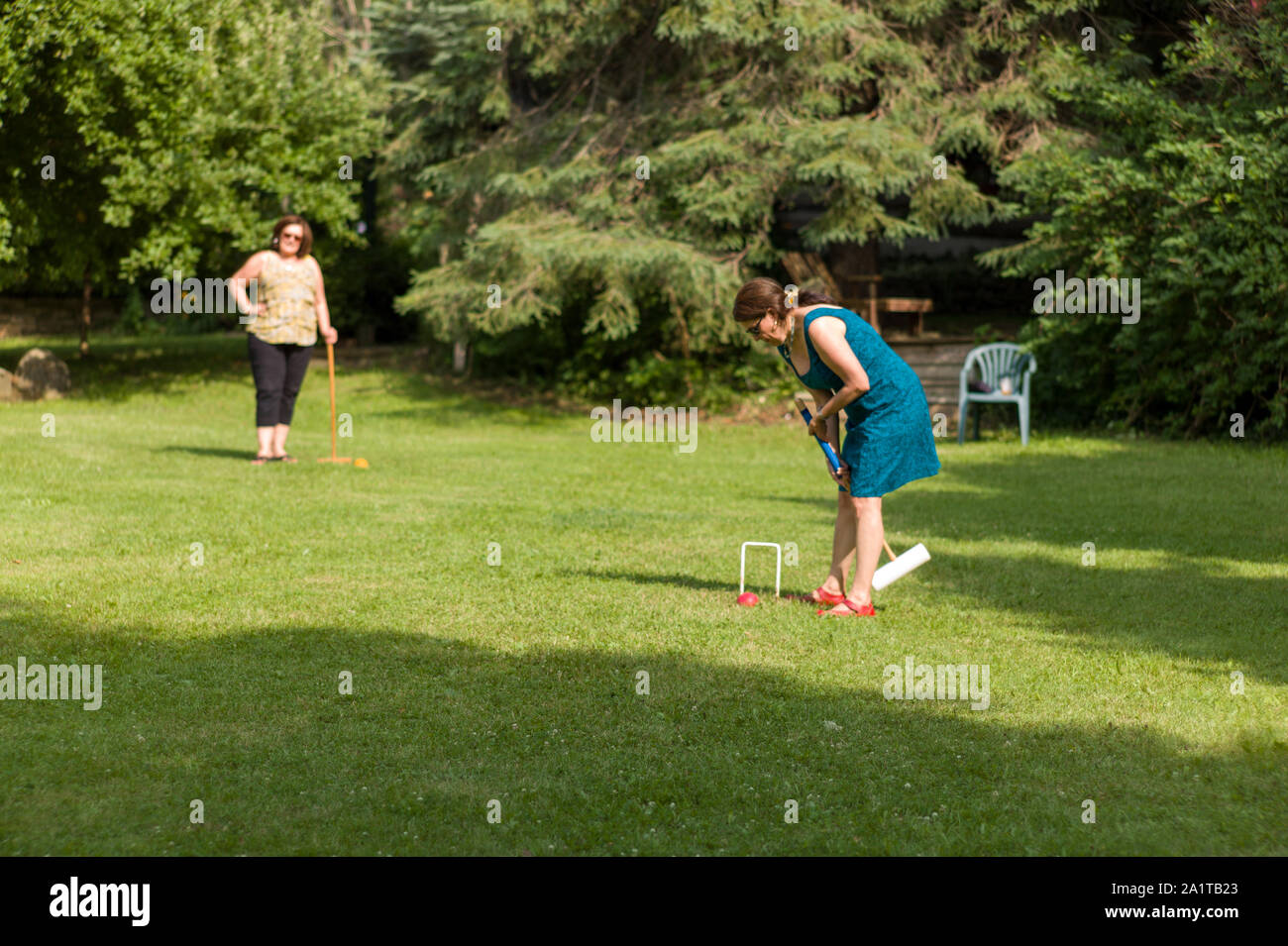Croquet party Stock Photo Alamy