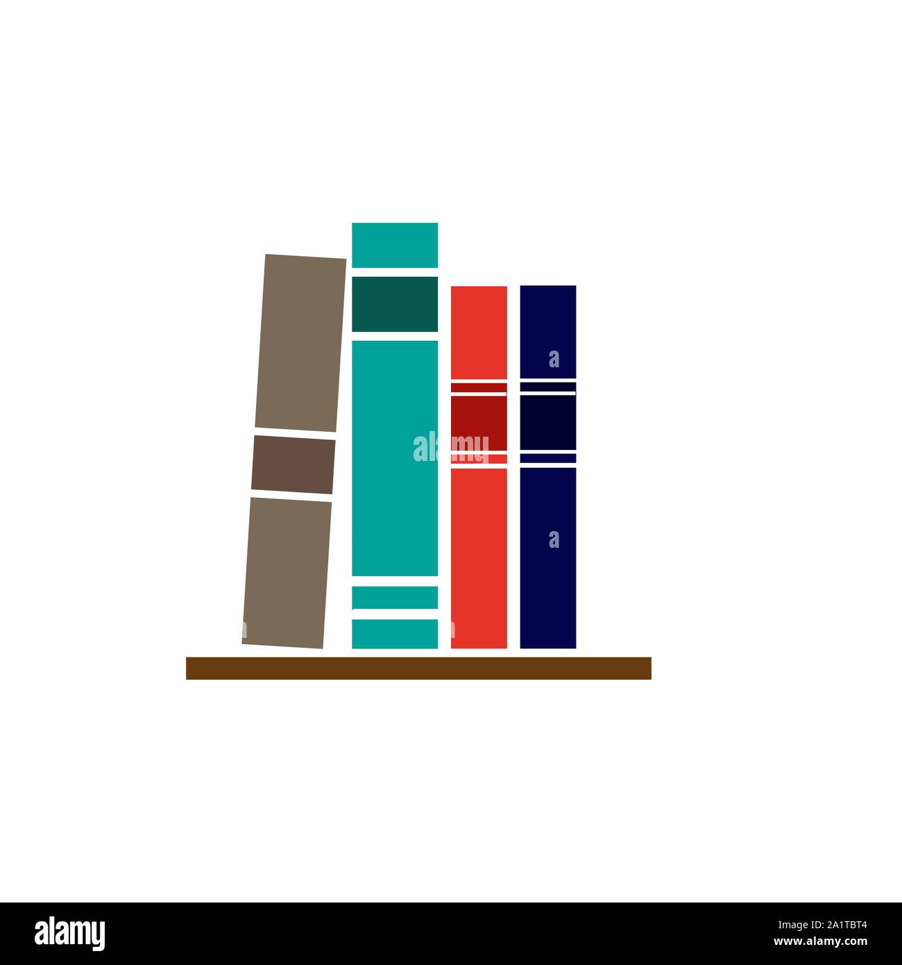 bookshelf icon. flat illustration of bookshelf vector icon. bookshelf