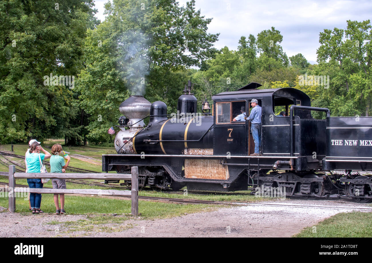 Hesston IN USA ,August 31 2019; tourists cover their ears as a