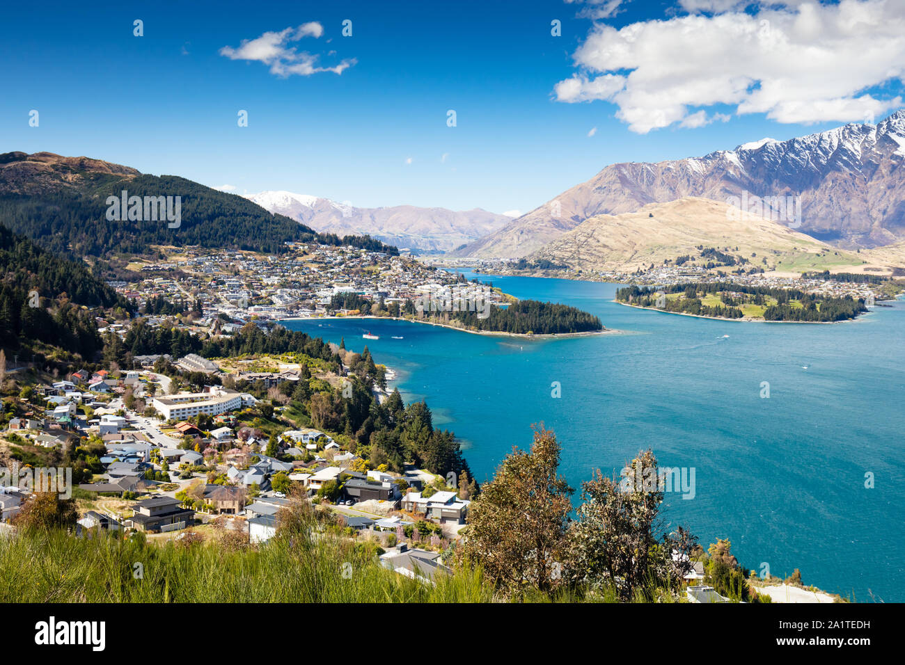 Queenstown new zealand cityscape aerial hi-res stock photography and ...