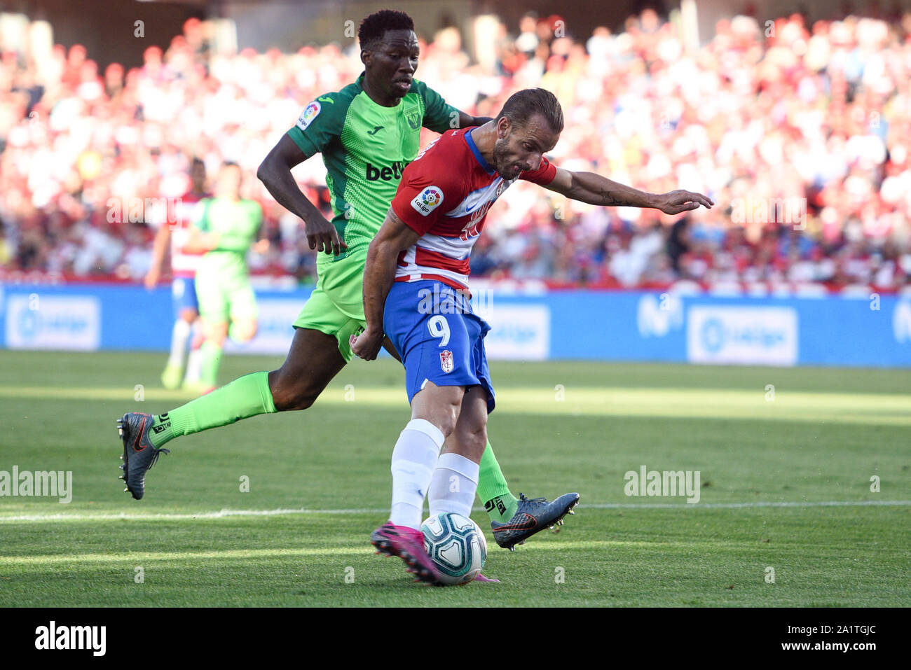 Granada, Spain. 28th Sep, 2019. Granada CF player Roberto Soldado in action during the La Liga Santander match between Granada CF and Leganés.(Final score: Granada CF 1:0 Leganes) Credit: SOPA Images Limited/Alamy Live News Stock Photo