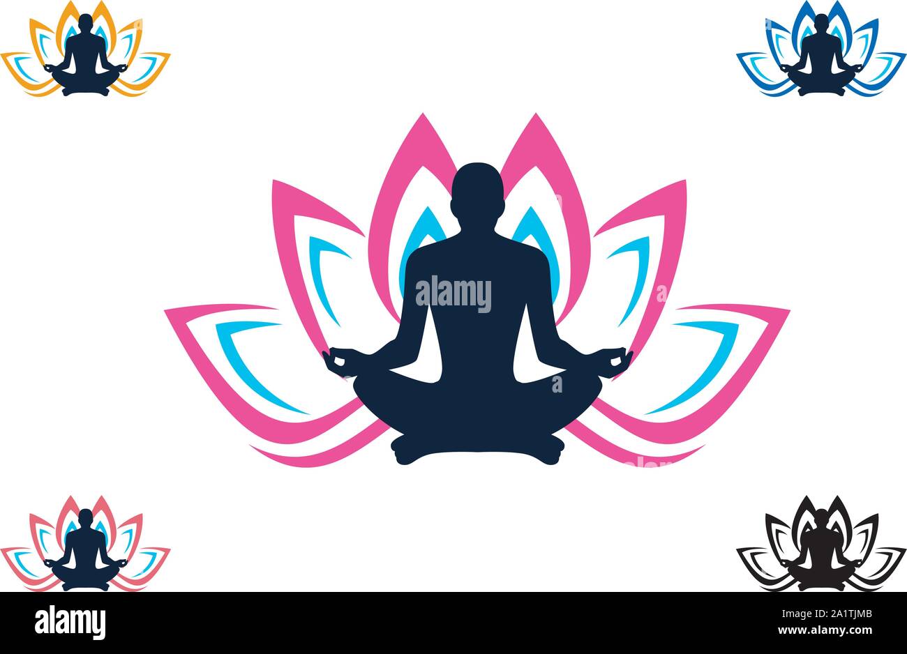 Yoga Logo Template Lotus Flower Logo With Human Silhouette Yoga