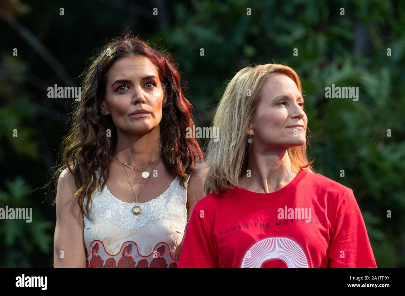 New York, NY - September 28, 2019: Katie Holmes and Jennifer Davis of