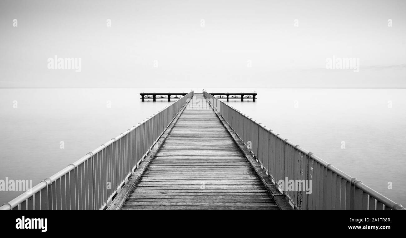 Empty wharf pier Black and White Stock Photos & Images - Alamy