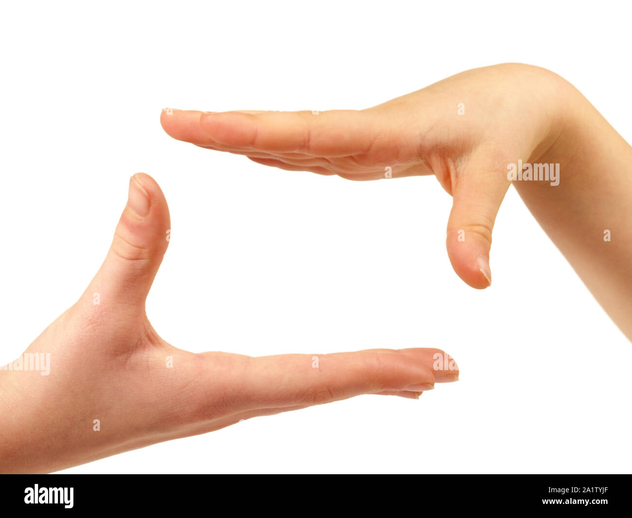 Children Hand Frame Symbol - White Background Stock Photo - Alamy