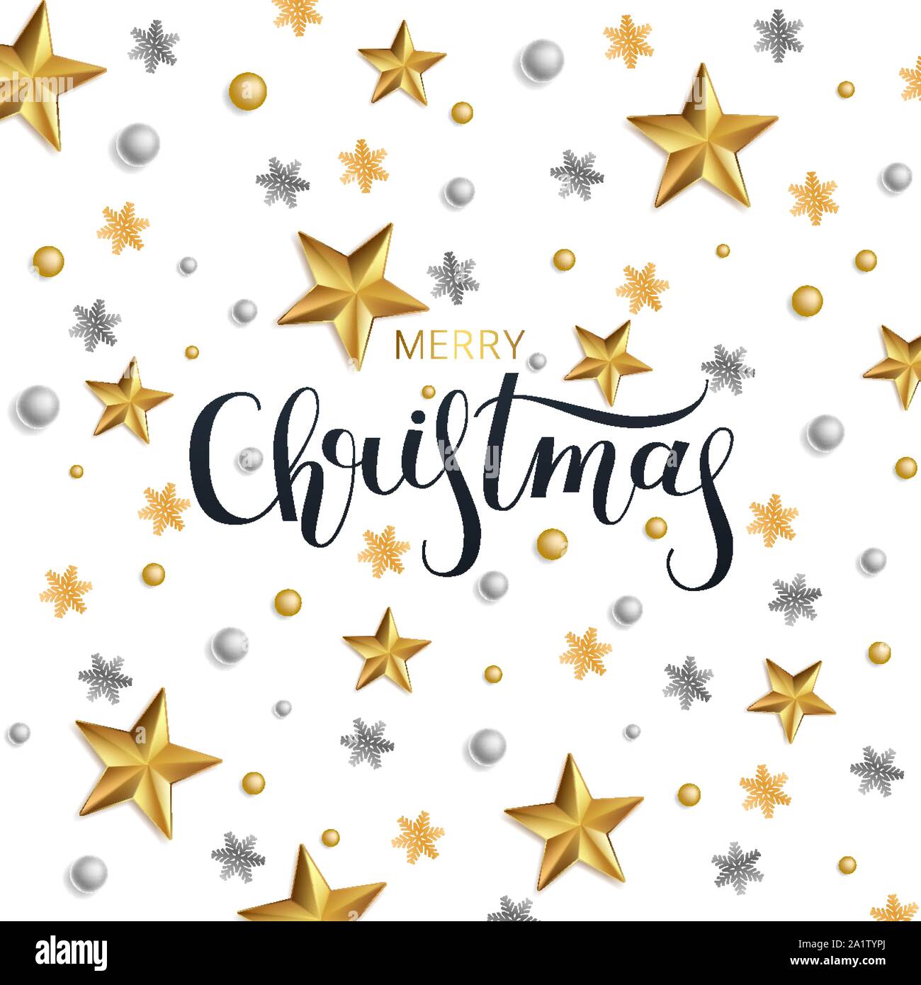 Greeting Card Invitation With Happy New Year And Christmas Lettering Merry Christmas Metallic Gold Stars Decoration Shimmeringon A White Ba Stock Vector Image Art Alamy Greeting Card Invitation With Happy New Year And Christmas Lettering Merry Christmas Metallic Gold Stars Decoration Shimmeringon A White Ba Stock Vector Image Art Alamy