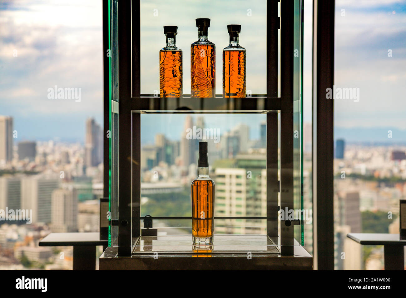 Okura Hotel-Bar high above Tokyo, Japan Stock Photo