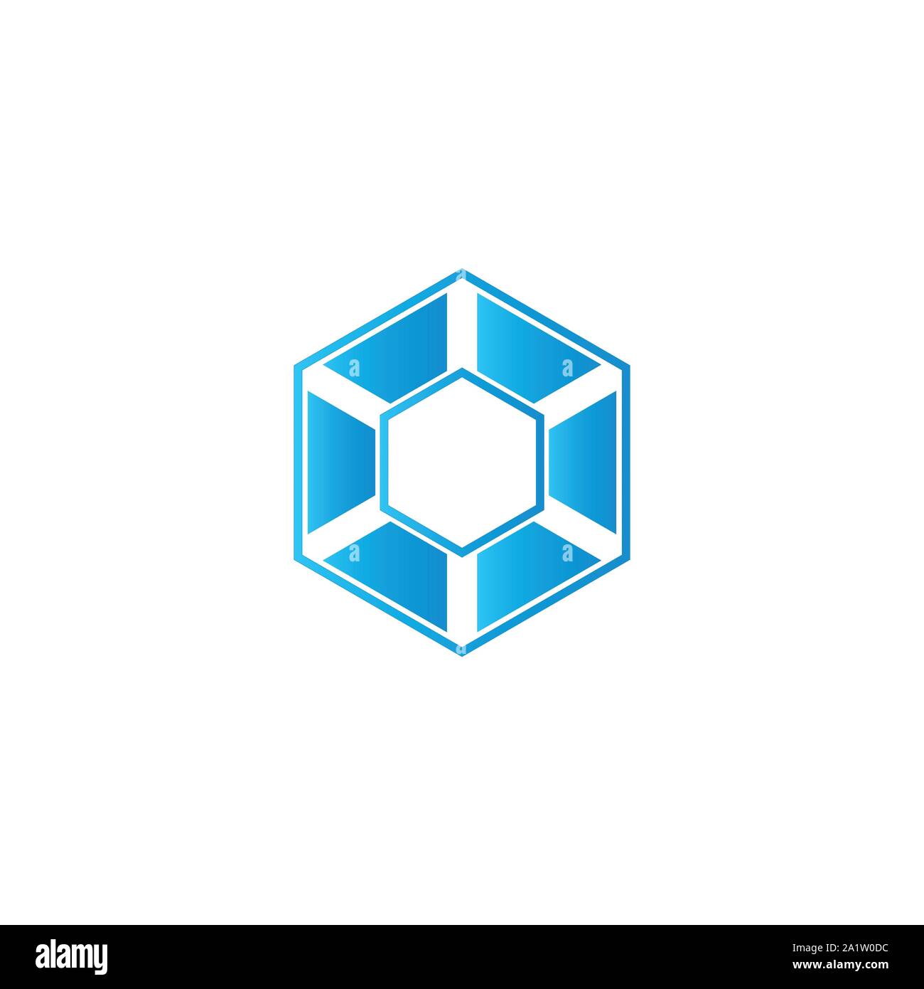 Abstract hexagon logo. Tech logo. Technology logo. Developer logo - Vector Stock Vector