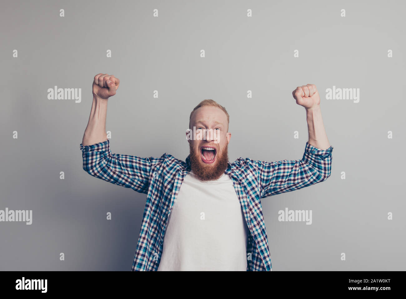 Overjoyed excited male leader carefree hi-res stock photography and ...