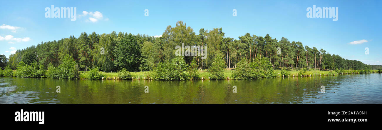 Mecklenburg Lake Plateau Panorama - Boat View Stock Photo