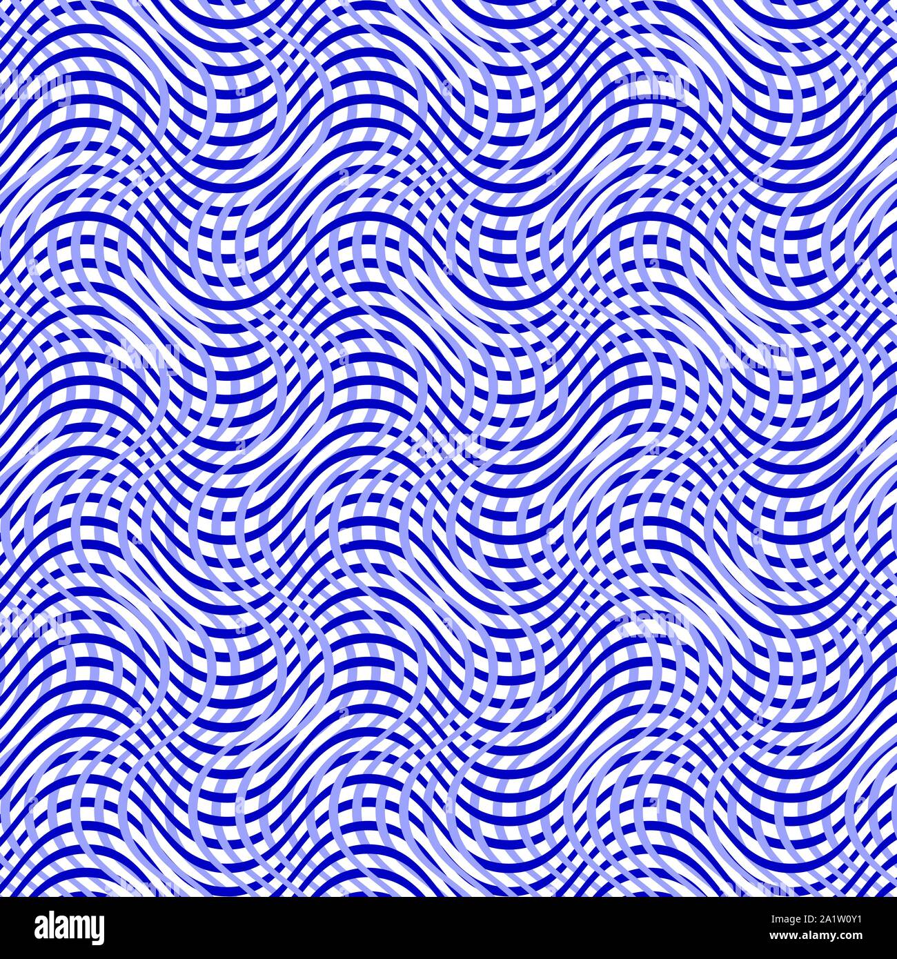 Duotone, 2-color geometric pattern of dense wavy lattice, grid ...