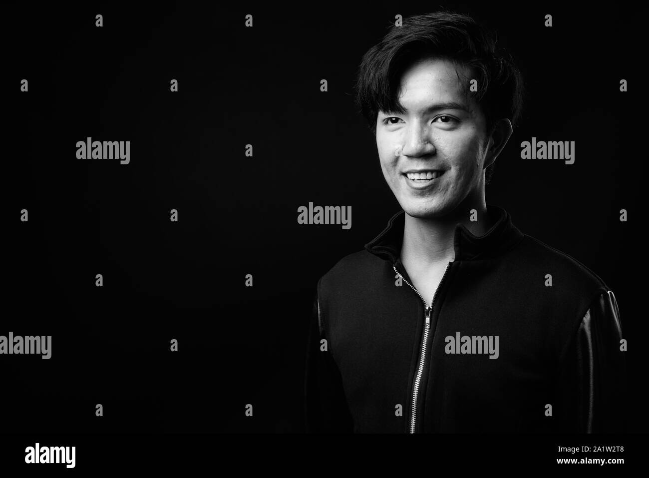 Attractive smiling asian man Black and White Stock Photos & Images - Alamy