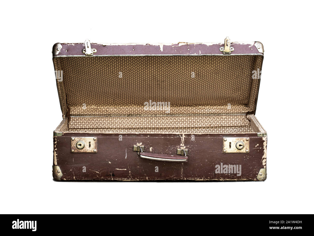 Old suitcase  isolated on white Stock Photo