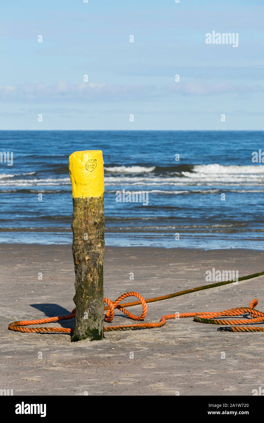 Norderney, Nordstrand, Strand, Meer; Markierung Stock Photo