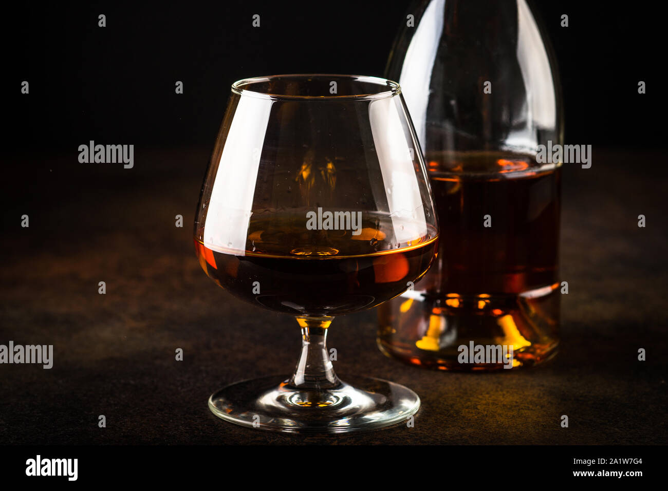 Cognac or brandy in the glass Stock Photo Alamy