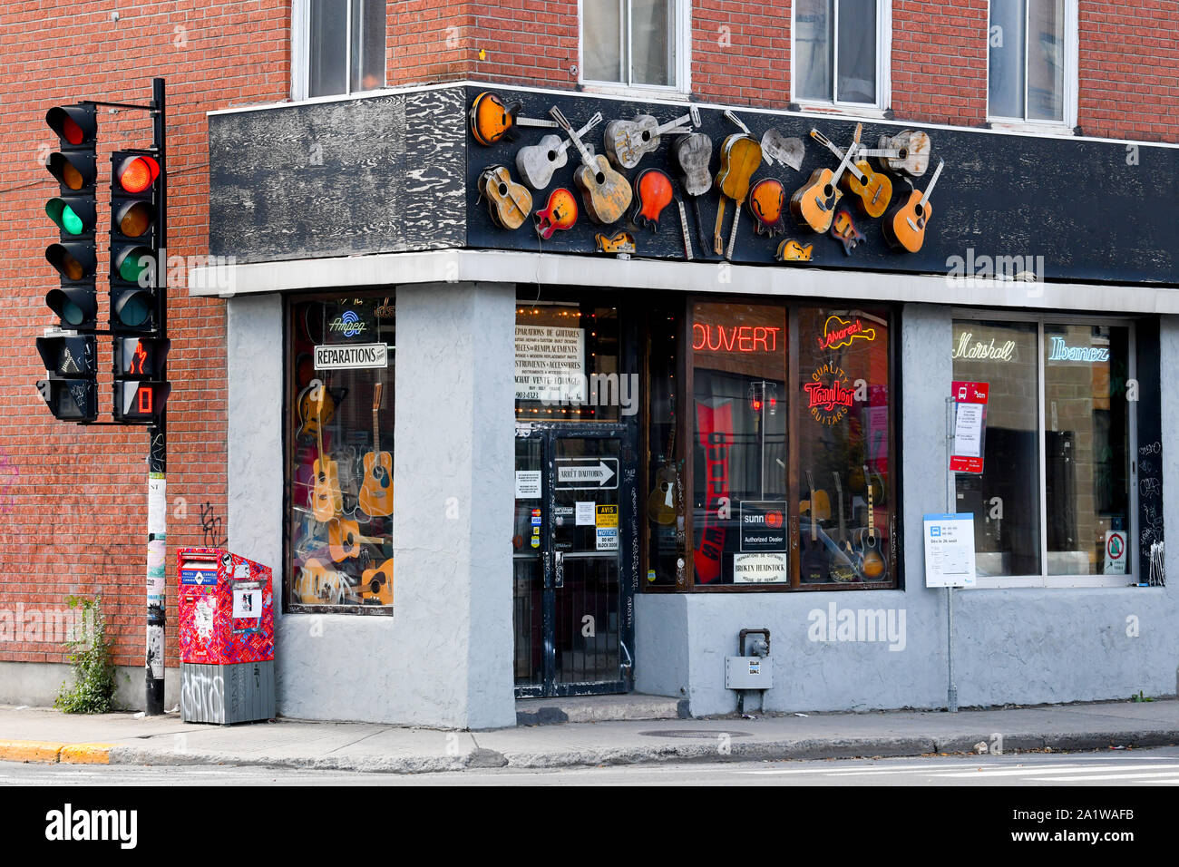 Music store, Park Avenue, Montreal Stock Photo