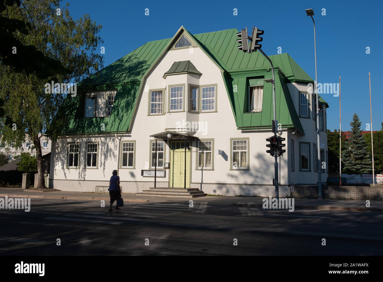 Exterior of Pipi Maja Hotel in Posti street, Haapsalu, Laane County, Estonia Stock Photo