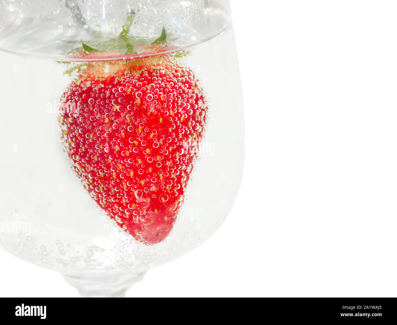 strawberry in glass ready to drink close up Stock Photo - Alamy