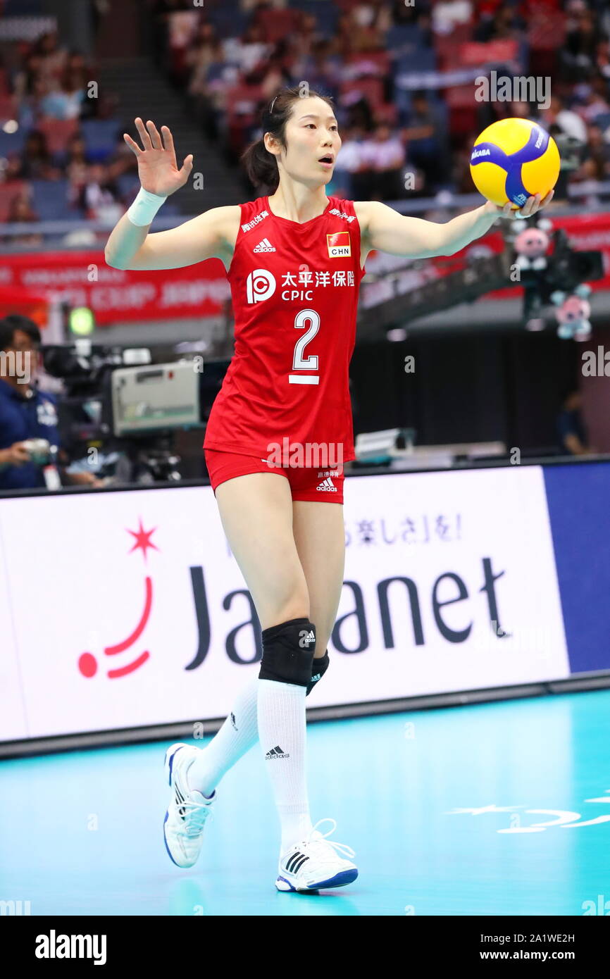 Osaka, Japan. 29th Sep, 2019. Ting Zhu (CHN) Volleyball : 2019 FIVB  Volleyball Women's World Cup Third Round match between China 3-0 Argentina  at Maruzen Intec Arena Osaka in Osaka, Japan .