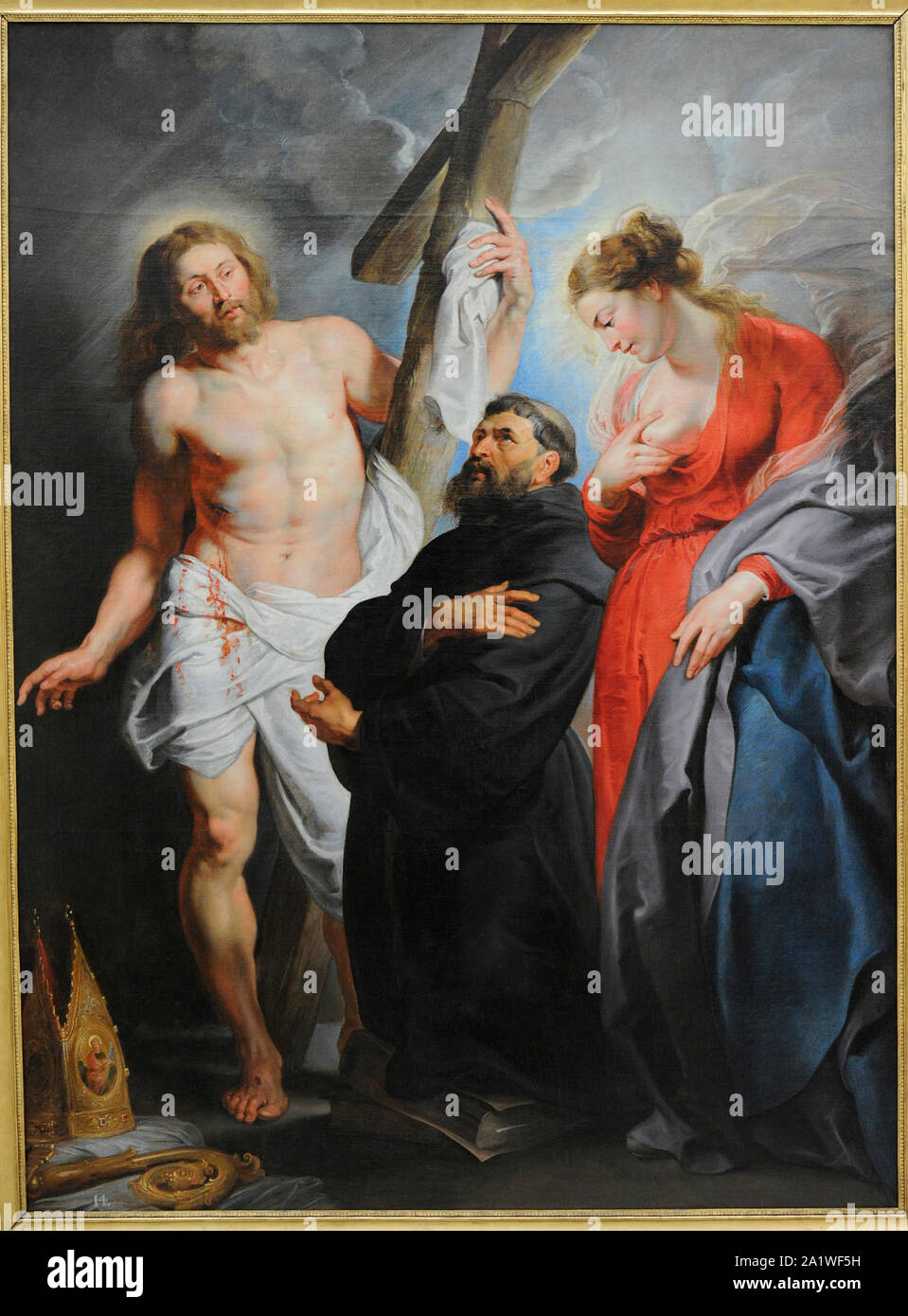 Peter Paul Rubens (1577-1640). Flemish painter. Saint Augustine between Christ and Mary, ca.1615.  San Fernando Royal Academy of Fine Arts. Madrid. Spain. Stock Photo