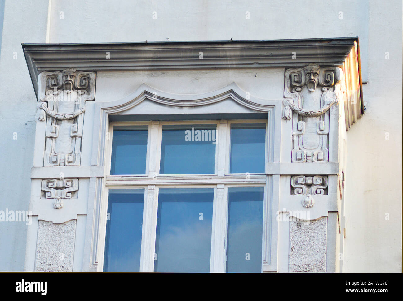 BERLIN, GERMANY - 18 SEPTEMBER 2019  Art nouveau (Jugendstil) details on an aparttment building in Charlottenburg. Stock Photo