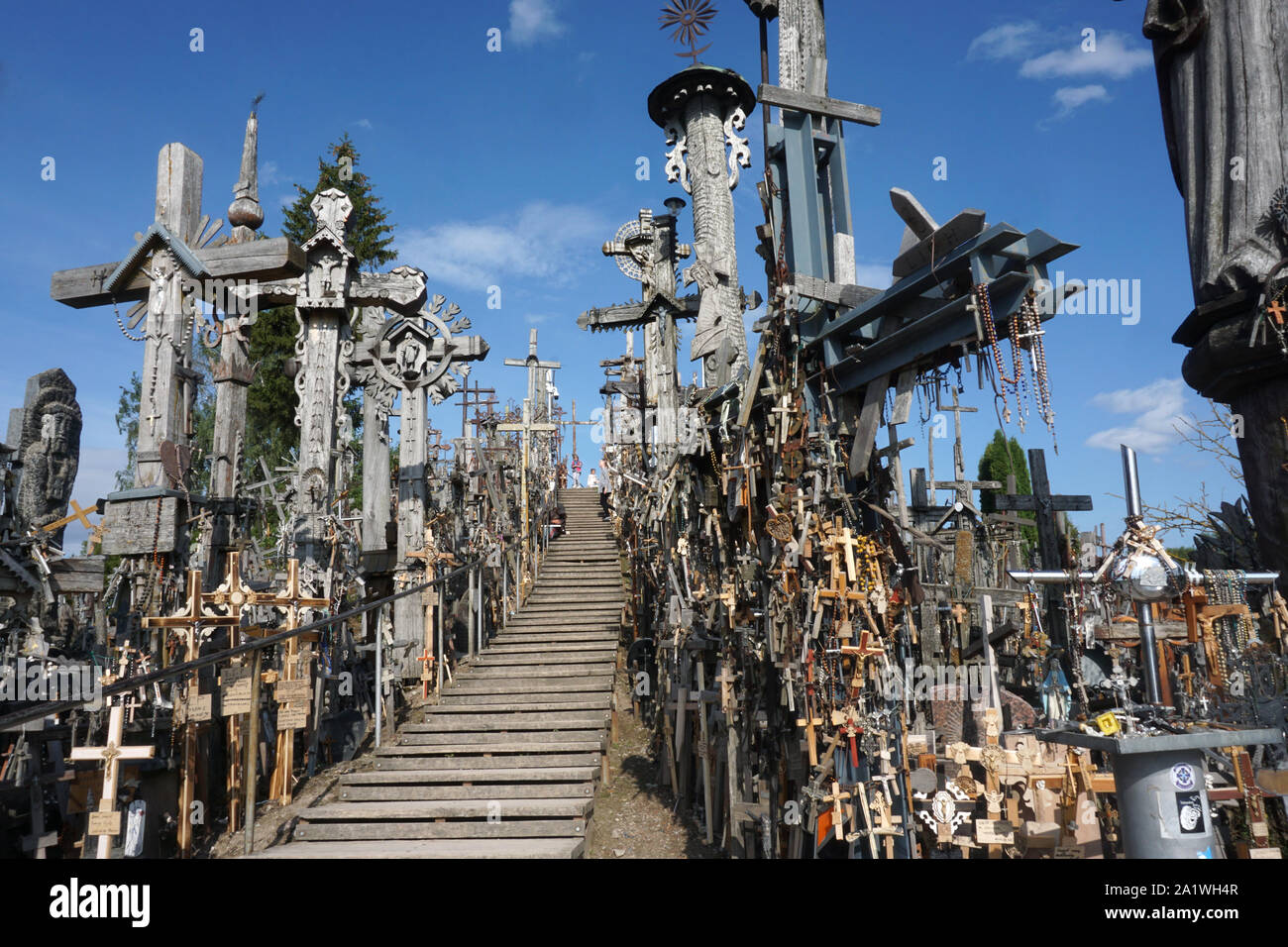 Is a place of pilgrimage and a tourist destination that is located near the Lithuanian city of Šiauliai, is a small hill on which stand many crosses Stock Photo