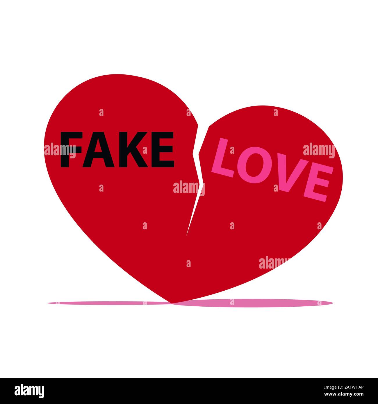 fake love in a broken heart icon vector illustration EPS10 Stock Vector