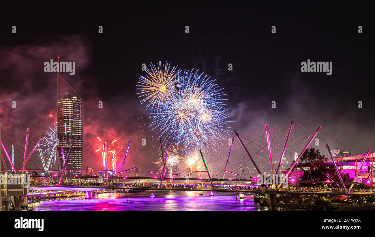 Fireworks in Brisbane, Australia Stock Photo Alamy