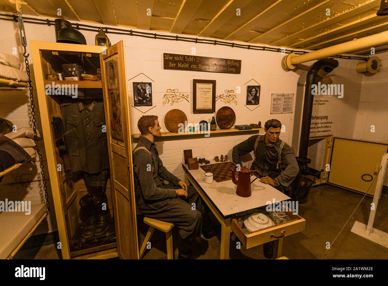 Interior Of Restored Fort Hommet German Observation Bunker Stock Photo   Interior Of Restored Fort Hommet German Observation Bunker 2A1WM2E 