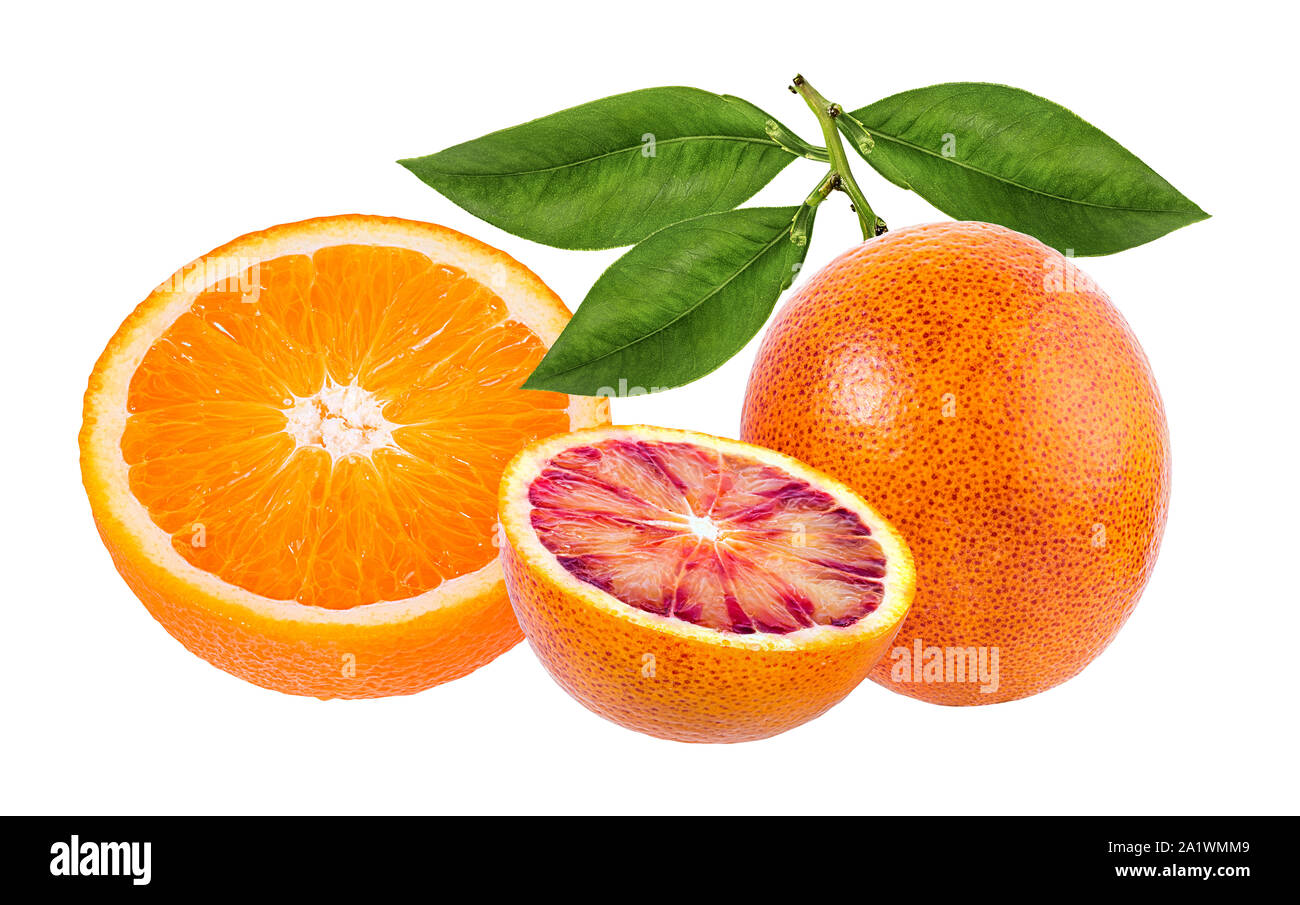 Orange With Ripe Ripe orange isolated on white background Stock Photo - Alamy