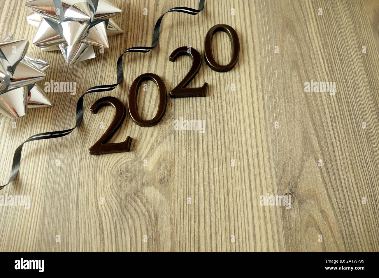 New Year 2020 greeting card or party invitation background concept Stock Photo