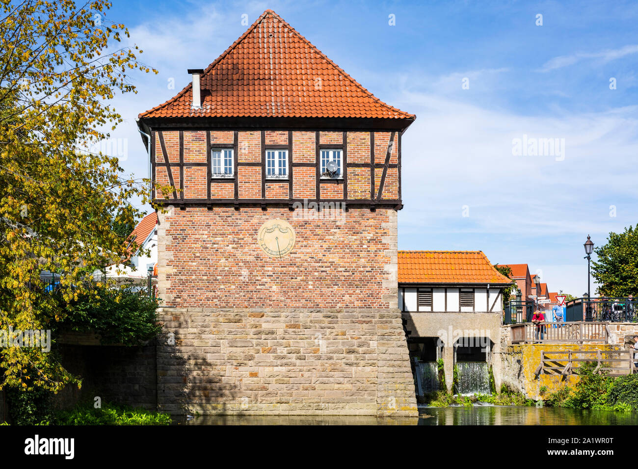 D-Luedinghausen, Stever, Muensterland, Westphalia, North Rhine-Westphalia, NRW, Borgmuehle, Borg Mill at the Stever, Muehlenstever, water mill Stock Photo