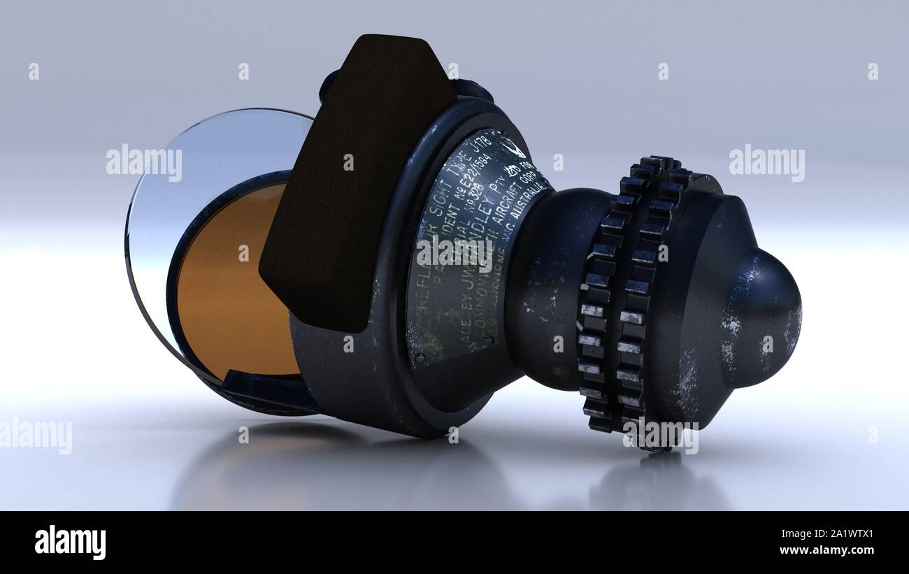 J178. 3d illustration. Gun Reflector Sight used in British and Australian fighters of second world war Stock Photo