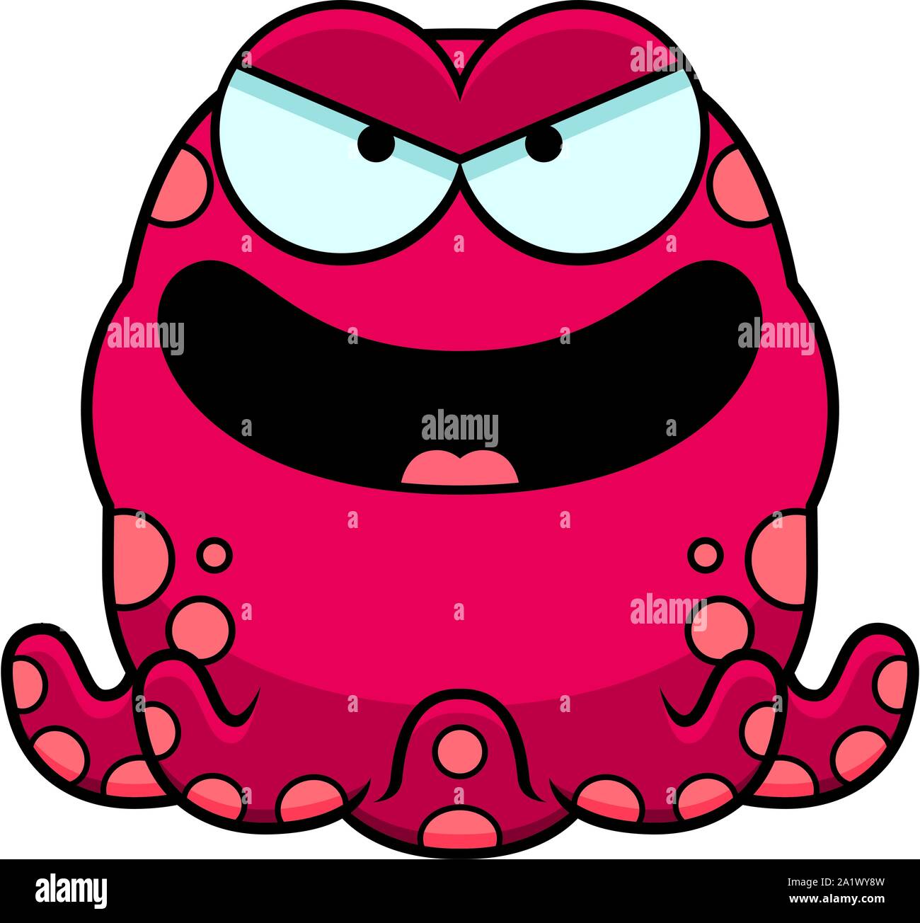 A cartoon illustration of an evil looking octopus Stock Vector Image & Art  - Alamy