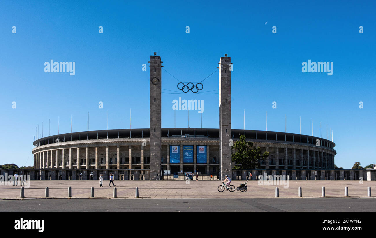Olympic Stadium, OlympiaStadion - a monumental Nazi-era Stadium built for the 1936 Olympic Games in Westend, Berlin by Architect Werner March. Stock Photo