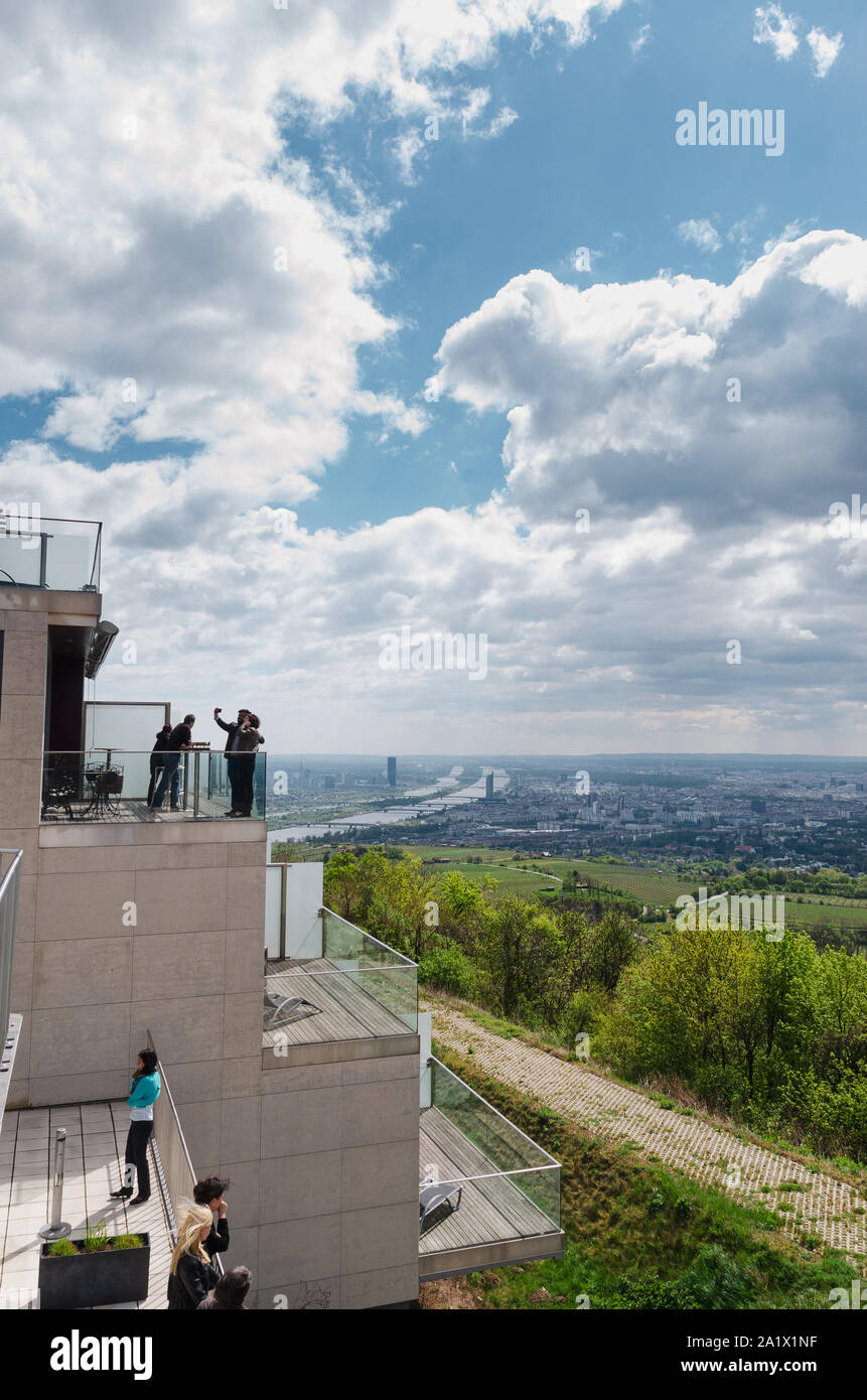 View from Kahlenberg hill on vienna cityscape. Tourist spot Stock Photo