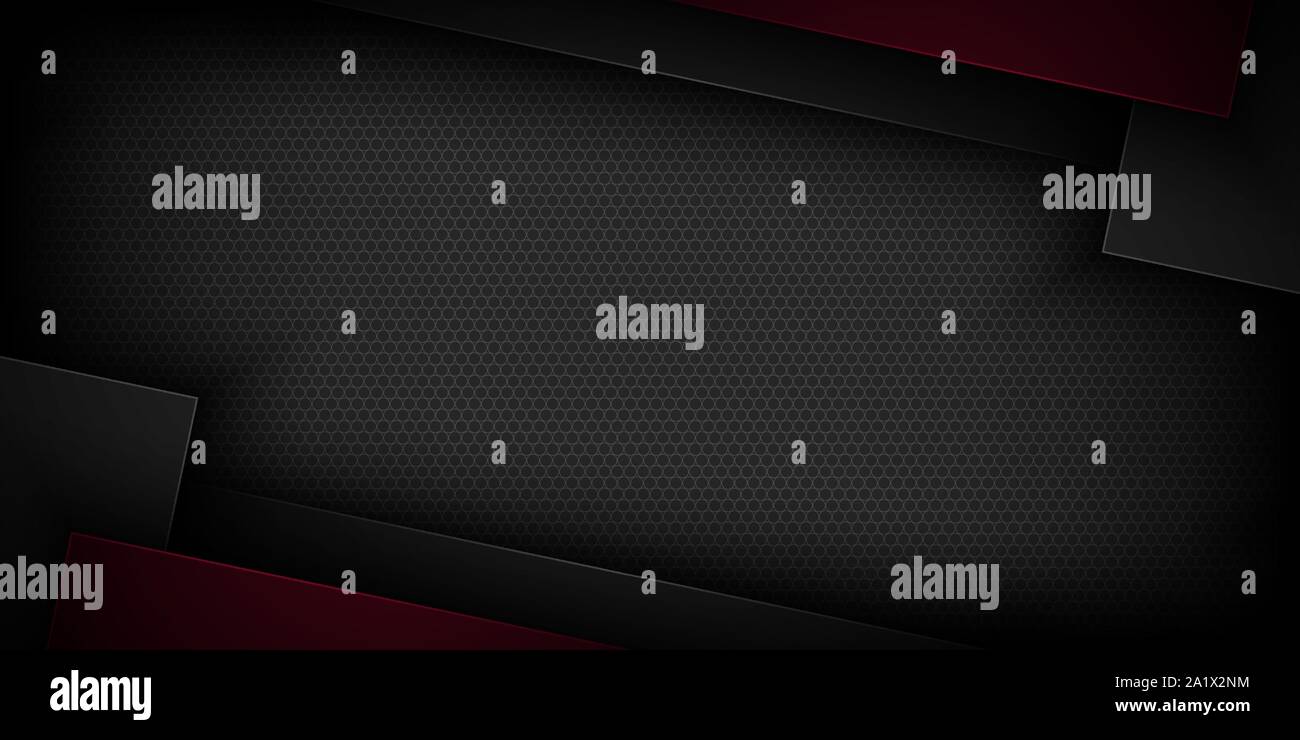Black abstract vector background with overlapping characteristics. Stock Vector