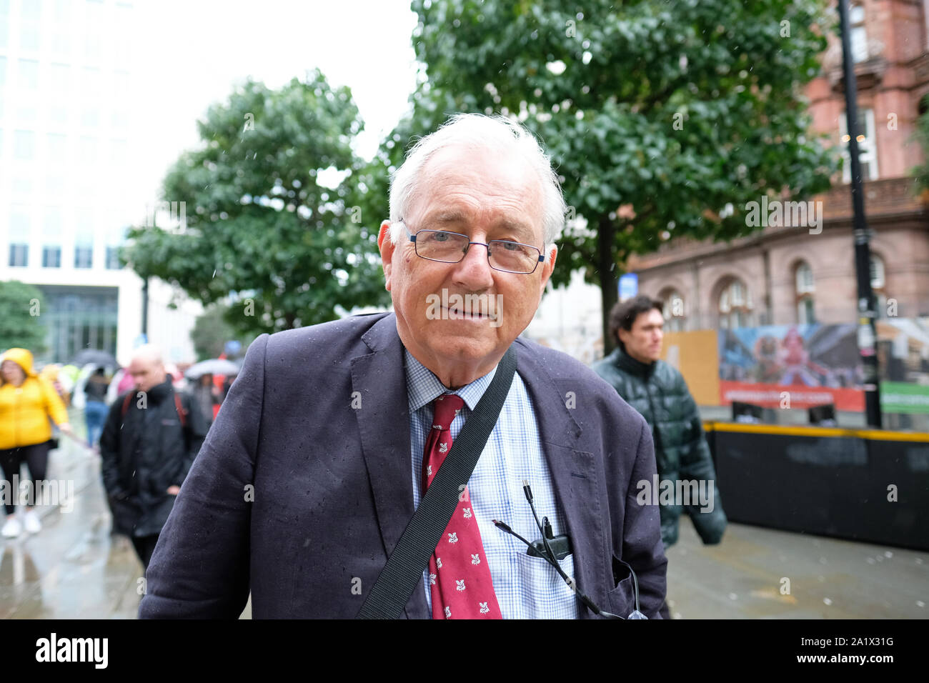 Manchester, UK – Sunday 29th September 2019.  Veteran Conservative MP Sir Peter Bottomley arrives at the Conservative Party Conference on the opening day of the Tory event.  Photo Steven May / Alamy Live News Stock Photo