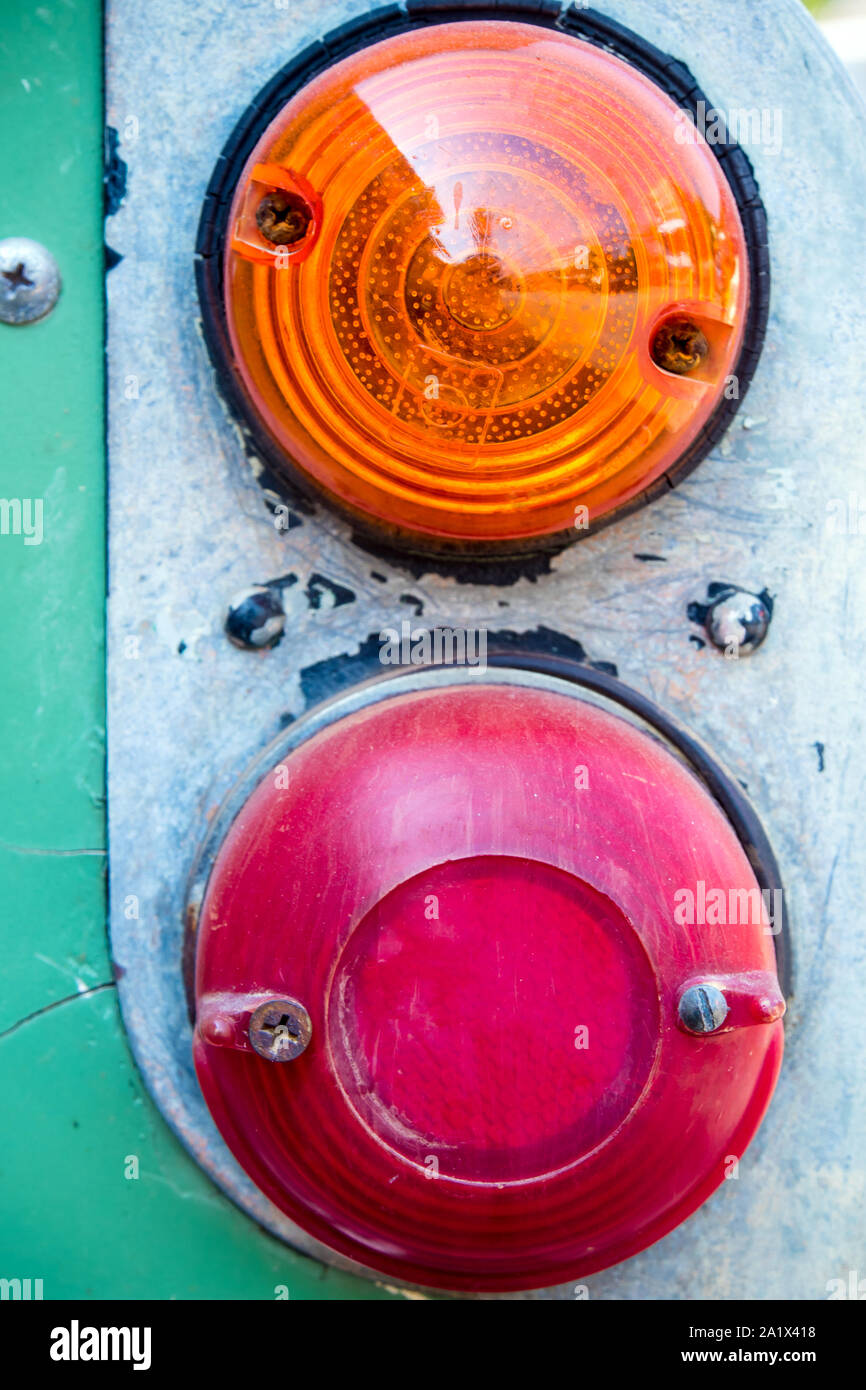 The old tail lights of antique car Stock Photo Alamy