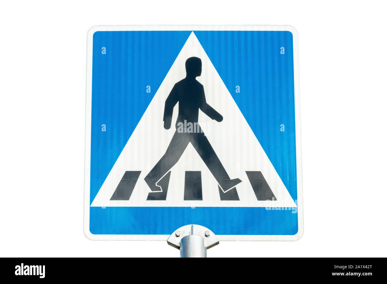 Pedestrian crossing road sign isolated on white background Stock Photo ...