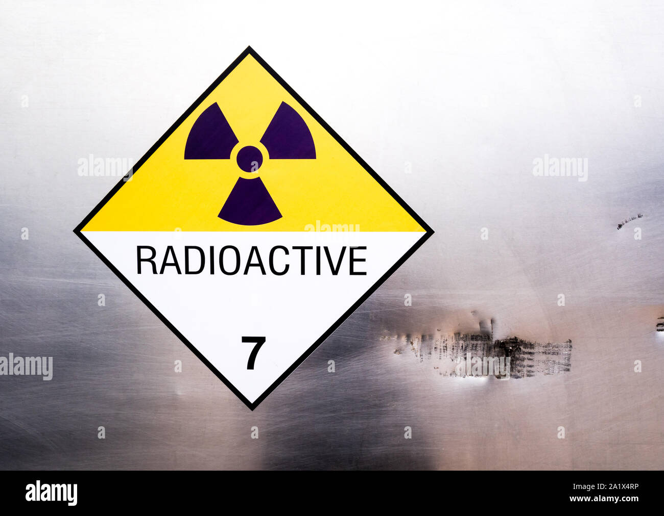 Radiation warning sign on the Hazardous materials transport label Class ...